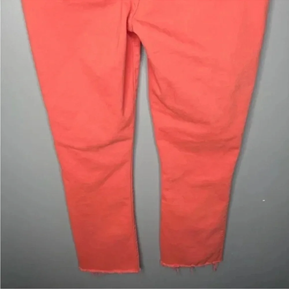 MOTHER The Hustler Ankle Fray Jeans Persimmon Coral Size 28 Cropped - Picture 8 of 12
